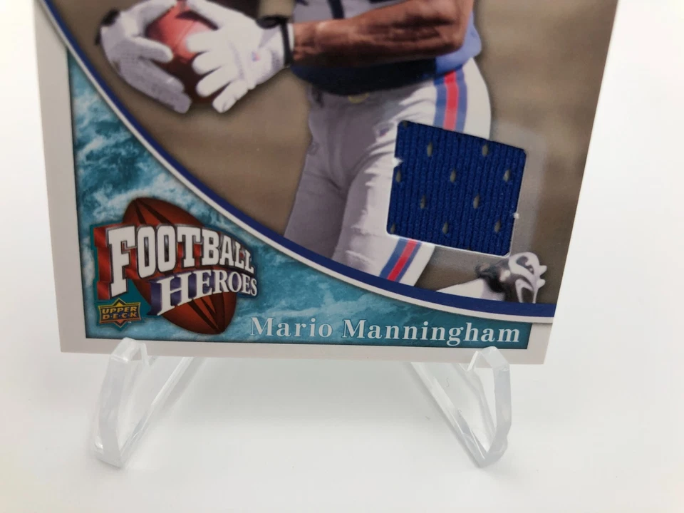 MARIO MANNINGHAM JERSEY Relic 2009 Upper Deck HEROES Card NYG GIANTS MICHIGAN - Image 2 of 4