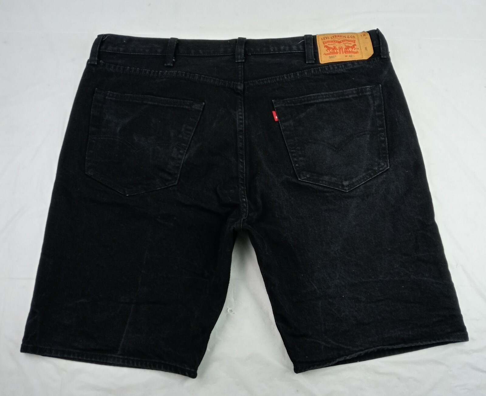 Levi's 501 Mens 10 Denim Shorts Button Fly Black 5 Pocket Size 42 | eBay