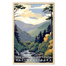 Great Smoky Mountains National Park Poster, Nature Landscape Forest Wall Art