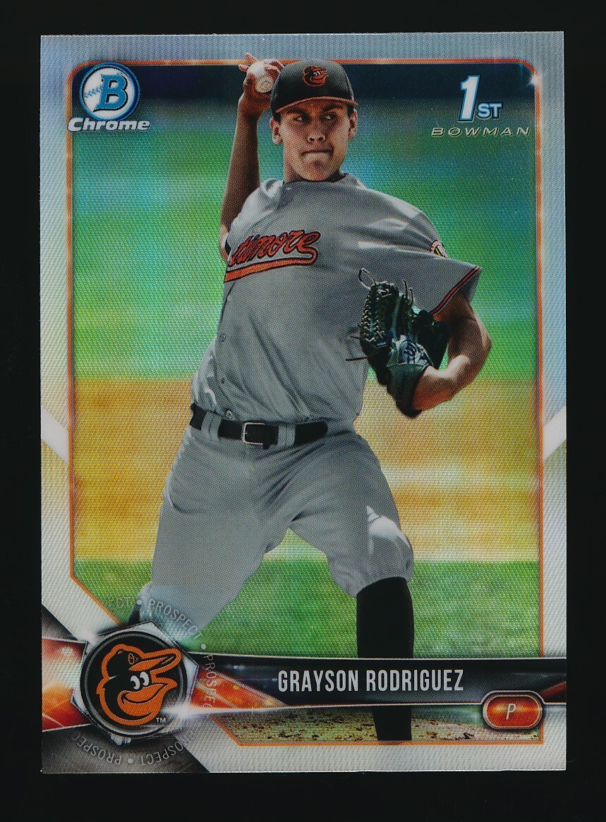 2018 Bowman 1st Chrome Refractor Grayson Rodriguez #BDC-73 RC Orioles Mint