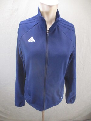 ADIDAS CLIMALITE Size M Womens Full Zip Stand Collar Pocket Athletic Jacket 621