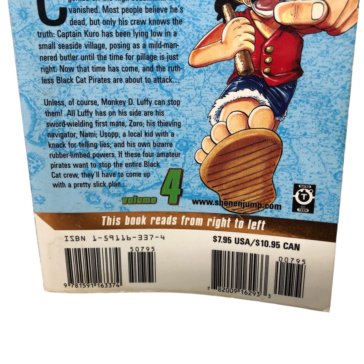 【Foil】山賊の頭の間　英語　初版foil One Piece Vol 4 Gold Foil Cover First Print Manga English The