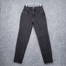 BDG Urban Outfitters Mom Jeans Womens 25 Black Denim Mid Rise Fly Zip Dark Wash