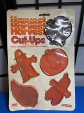 Vtg Fall HarvestThanksgiving Fall Cookie Cutters Plastic Hutzler USA Made NEW