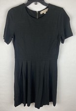 Loft Size 8 Black Dress Shift A Line Knit Short Sleeve Stretch