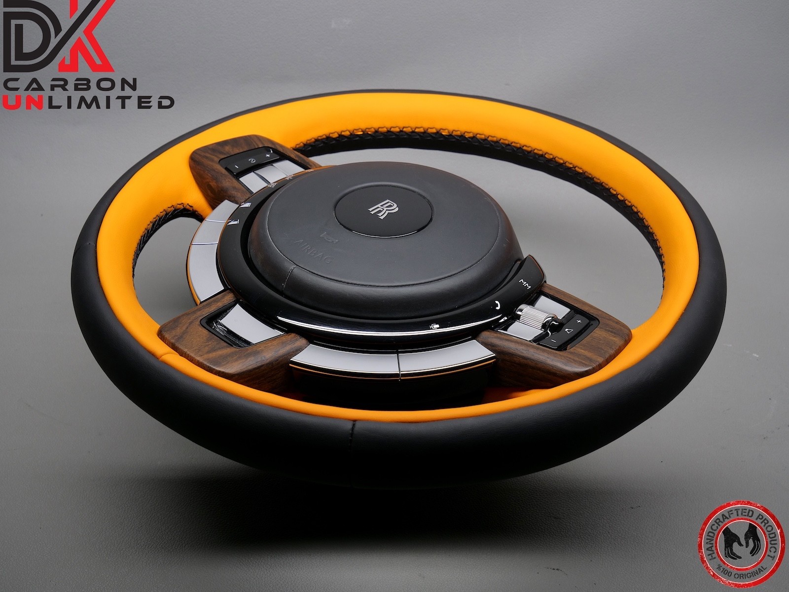 Rolls Royce Ghost Thick Rimmed Two Tone Mandarin Black Stitch Steering Wheel