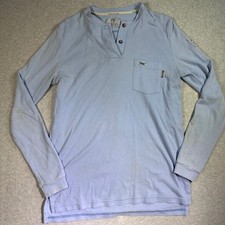 Tyndale FRMC Flame Resistant Henley Shirt Blue Long Sleeve CAT 2 SM Made in USA
