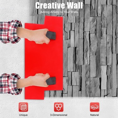 Concrete Wall Mold Polyurethane Seamless Stamp Cement Texture Stone Slate Mat US