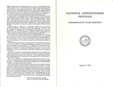 #1201 First Day Ceremony Program 4c Apprenticeship Stamp w/FDC