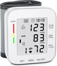 Wrist Blood Pressure Monitor BP Machine with Carrying Case White  FDA Cleared,