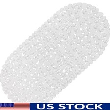 Non-Slip Bath Mat W/ Suction Cups Durable Vinyl Shower Rug Foot Soothing Texture