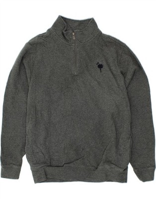 L.L.BEAN Herren Traditional Fit Zip Neck Sweatshirt Pullover Medium Grey MN12