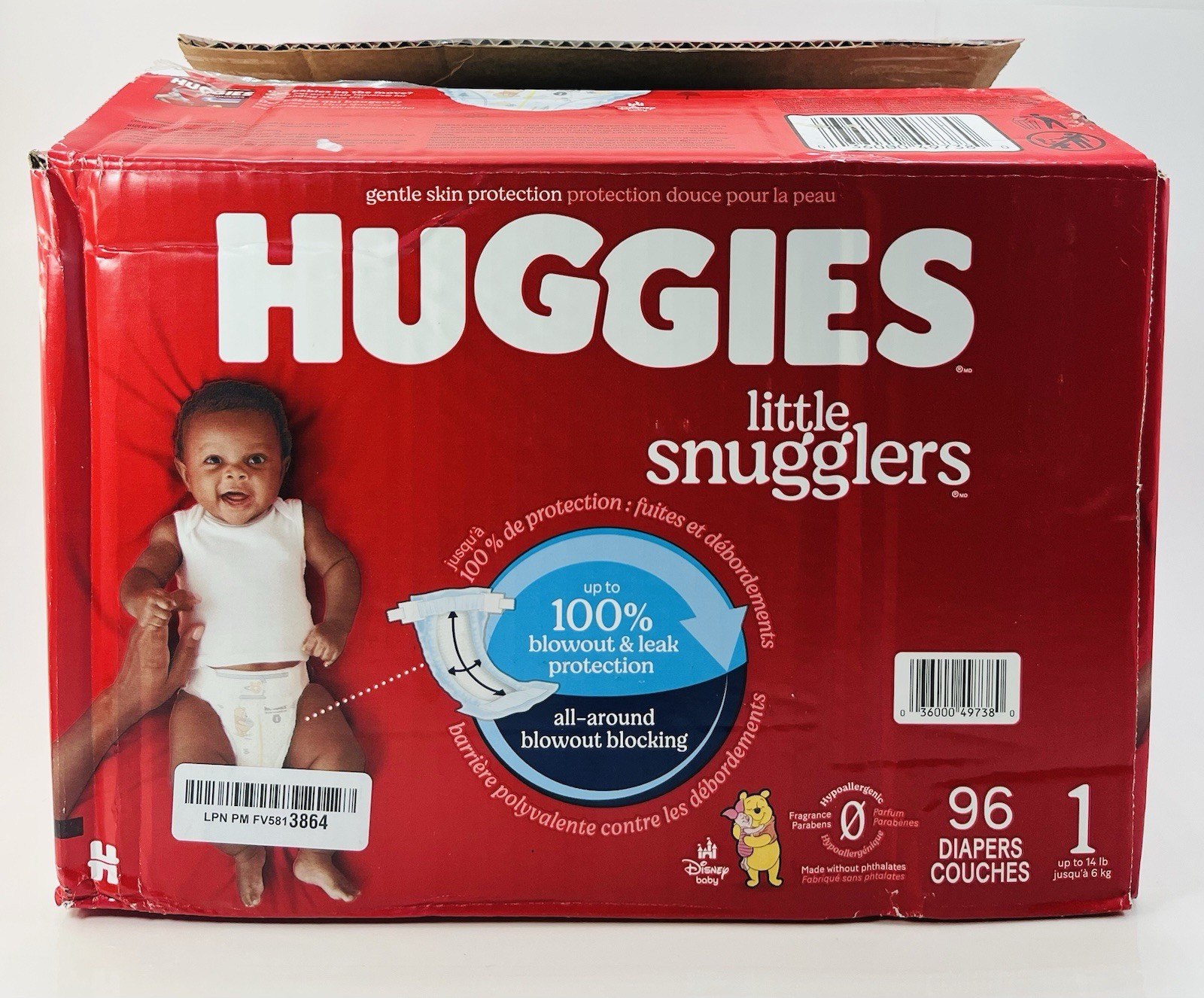 S Size 1, 96 Count, Disney Baby, Open Box