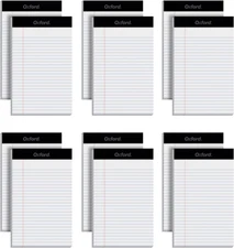 5 X 8 Legal Pads, 12 Pack, Narrow Ruled, Perforated White Lined Paper, 50 Sheets