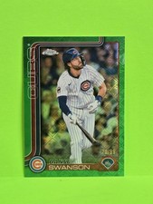 2025 Topps Chrome Dansby Swanson #215 Green Lofractor /99