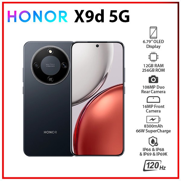 スマートフォン本体 HONOR X9d 5G 12+256GB 8300mh 193g HONOR X9d 5G 12GB+256GB BLACK Dual SIM Octa Core Unlocked Android