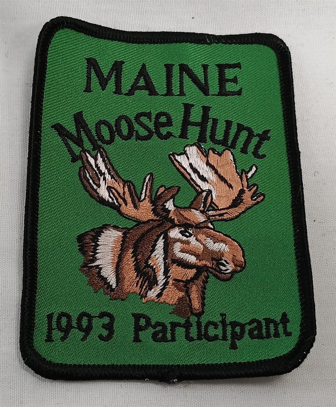 1993 Vintage Maine Moose Hunt Participant Patch Hunting