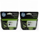 2 Pack HP N9J92AN Original Ink Cartridge 64XL Black EX2026 New