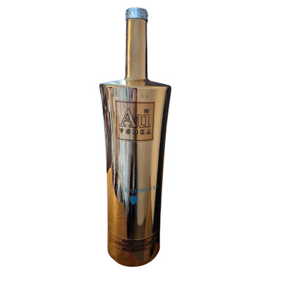 AU Vodka Blue Raspberry Empty Gold Glass Bottle Large 3 Litre 300CL Decor