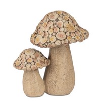 Deko Pilze Wood In Holzoptik H. 16Cm Creme Braun Aus Kunststein Formano H25