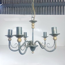 Vintage 5 arm shabby chic retro ceiling chandelier needs rewiring 15 inches