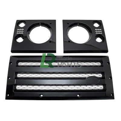 XS NEW FRONT GRILLE & SURROUNDS KIT FITS DEFENDER - UPGRADE - GLOSS BLACK - Image 1 of 3
