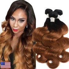 Ombre Human Hair Bundles 1b/30 Brazilian Body Wave 3 Bundle 18-22 inch