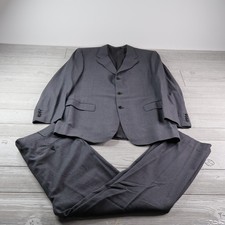 Canali Suit Men's 56R EU Size 46R 34W 2 Piece Made in Italy Gray Pure New Wool