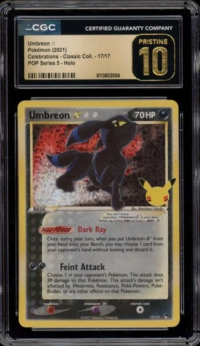 Pokemon Umbreon Gold Star Celebrations Classic Coll POP 5 #17 CGC 10 Pristine