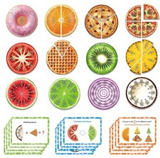 Magnetic Fraction Tiles  Circles, Bars,Math Manipulatives 2nd, 3rd, 4th, 5th...
