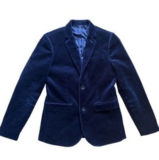 NWT J.Crew Crewcuts Boys' Ludlow Party Blazer Navy Velvet Pockets 198 Size 14