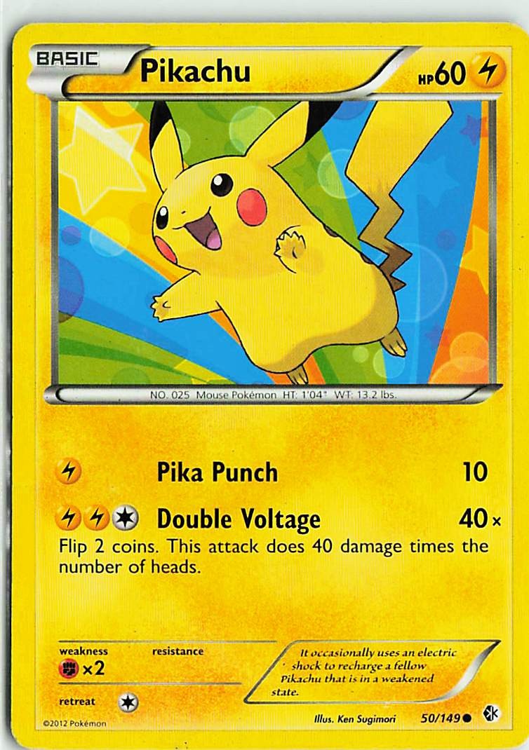 Pikachu 50/149 Common Boundaries Crossed Pokemon Damaged
