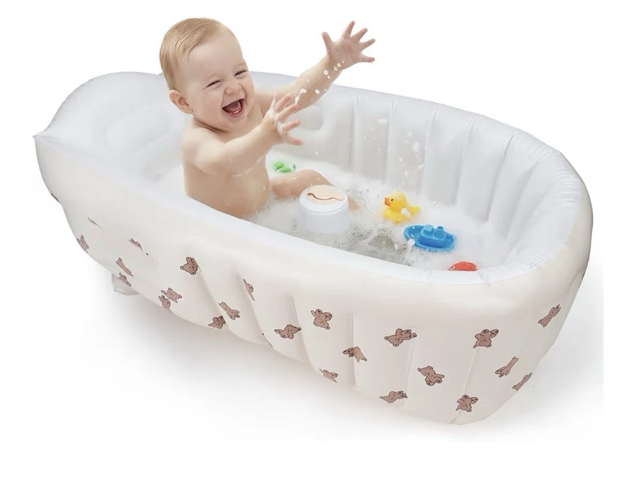 Inflatable Travel Baby Bath Tub White Bear Print Anti-Slip Big Drain
Opens in a new window or tab