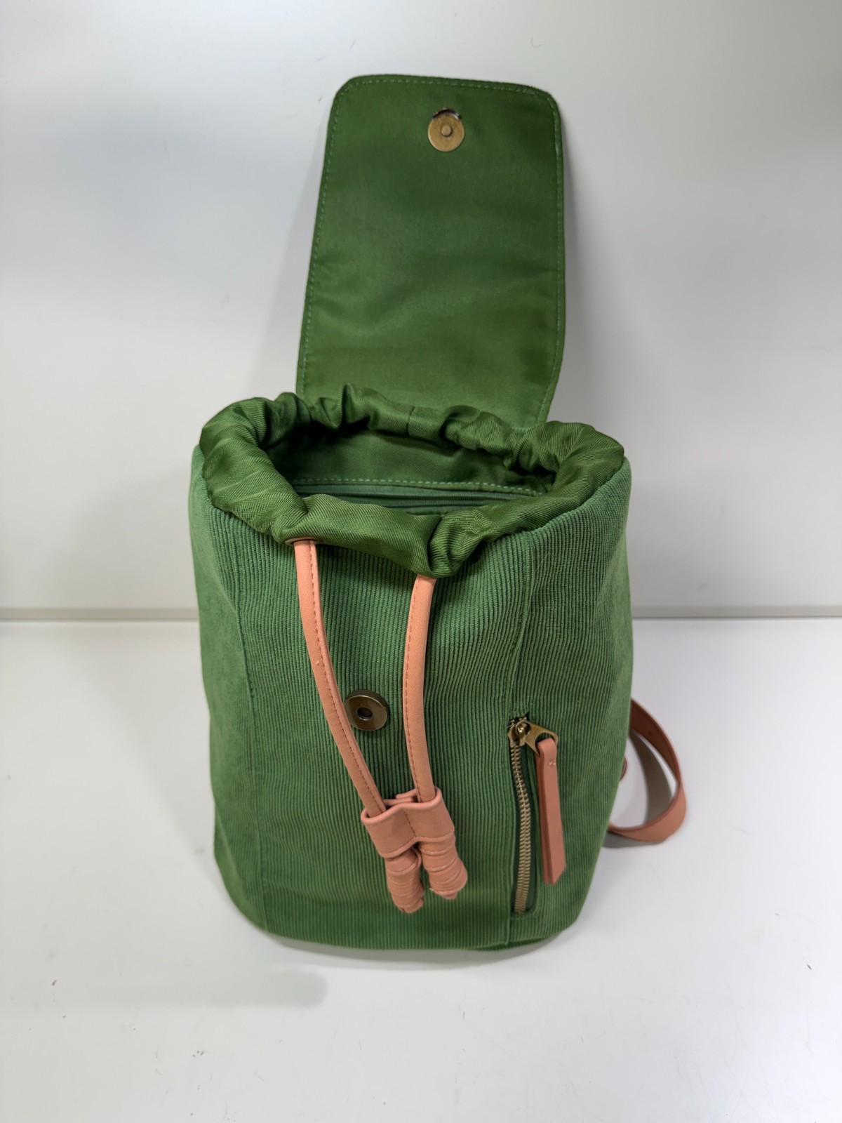 Universal Thread Mini Backpack Green Corduroy Sma… - image 1