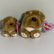 Lot of 2 Puffkins Plush Dog  Key Chain Bosley , w/tags