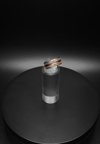 Solid 14K Gold Two-Tone Double Ring