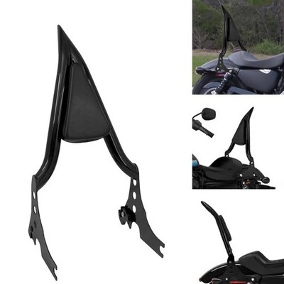 Black 21'' Passenger Backrest Sissy Bar For Harley Sportster 883 1200 48 72 04-22