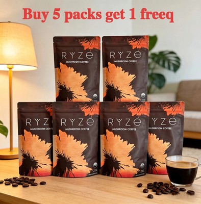 Ryze Mushroom Coffee 30 SERVINGS Instant Coffee FREE Shipping -Buy 5 packs get 1