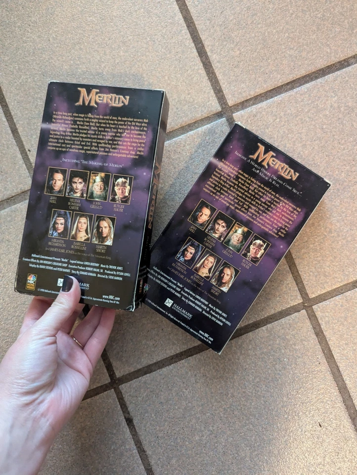 Merlin VHS  Parts 1 & 2 Sam Neill Vintage 1998 Fantasy  - Image 3 of 4