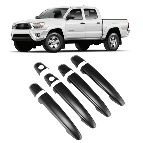 For 05-15 Toyota Tacoma / 03-209 4Runner Glossy Black 4 Door Handle Covers Sets - Foto 2 di 8