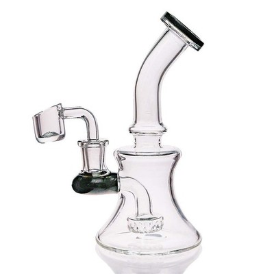 Mini Glass Water Pipes 6 Inch Recycler Dab Rigs Flue Pipe Percolator Glass Bo...
