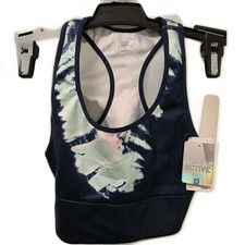 Justice Active blue tie dye sports bra size 28 Nwt