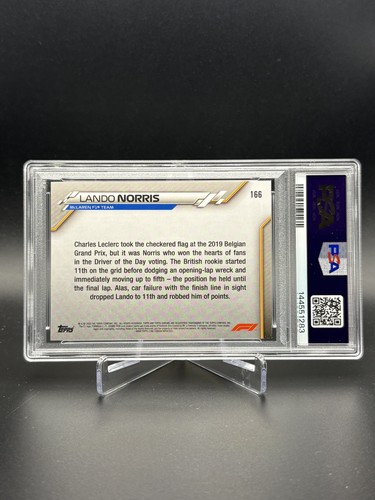 2020 Topps Chrome Sapphire F1 Lando Norris RC #166 PSA 9 - Bild 2 von 2