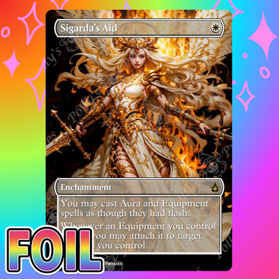 Sigarda's Aid FOIL Proxy Card with Custom Fantasy Anime Art
