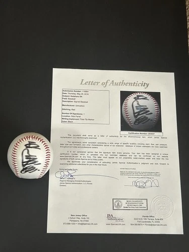 Sadaharu Oh Autographed Japanese Kanji characters signed Baseball JSA Loa