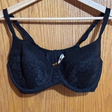 Victoria's Secret lined Demi 36 DD black lacy underwire bra
