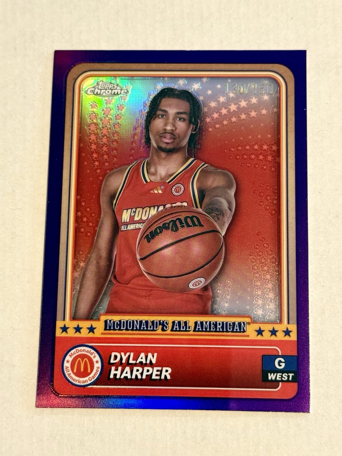 2024 Topps Chrome McDonald’s All American Dylan Harper Purple Refractor #’d /150