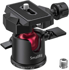Mini Ball Head, Tripod Head Camera 360 Panoramic with 1/4" Screw 3/8" Thread Mo