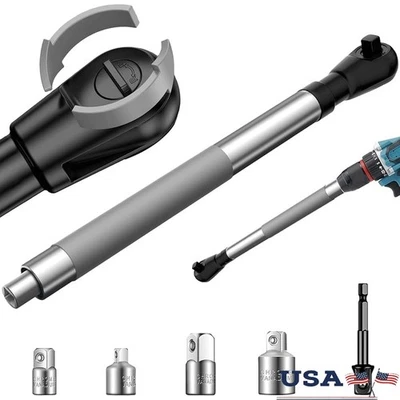 Offset Extension Wrench Electric Drills Ratchet Adapter High Torque Impact Tool