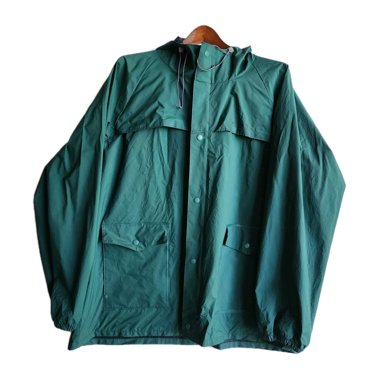 Vintage Columbia Sportswear Rain Suit Set Teal Green Jacket & Pants Mens XXL 2PC